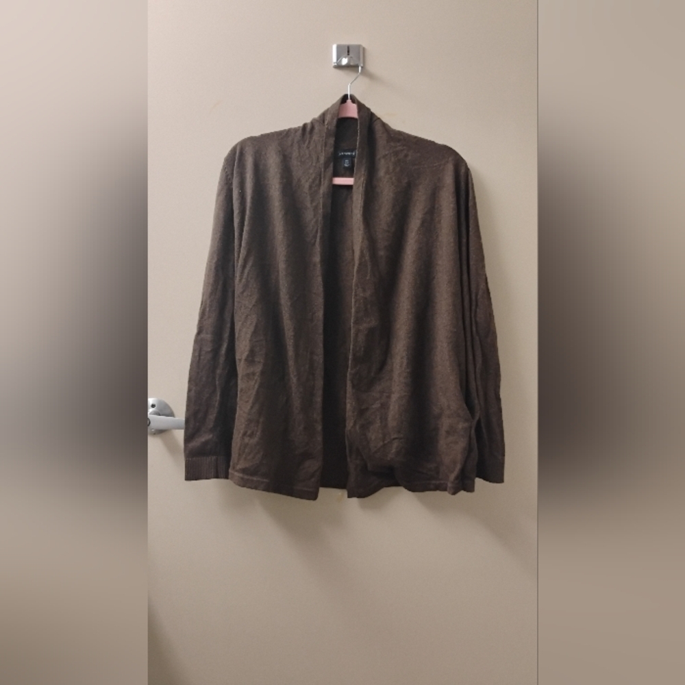 Lands' End Womens Cotton Cashmere Open Style Sweater Cardigan XS
